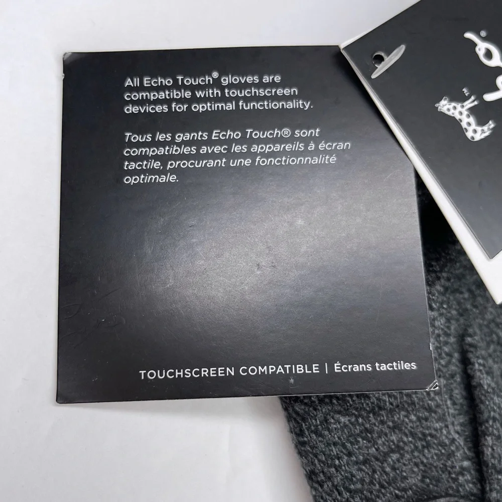 NORDSTROM ECHO Classic Touchscreen Gloves Charcoal Gray Heathered NEW Size S/M